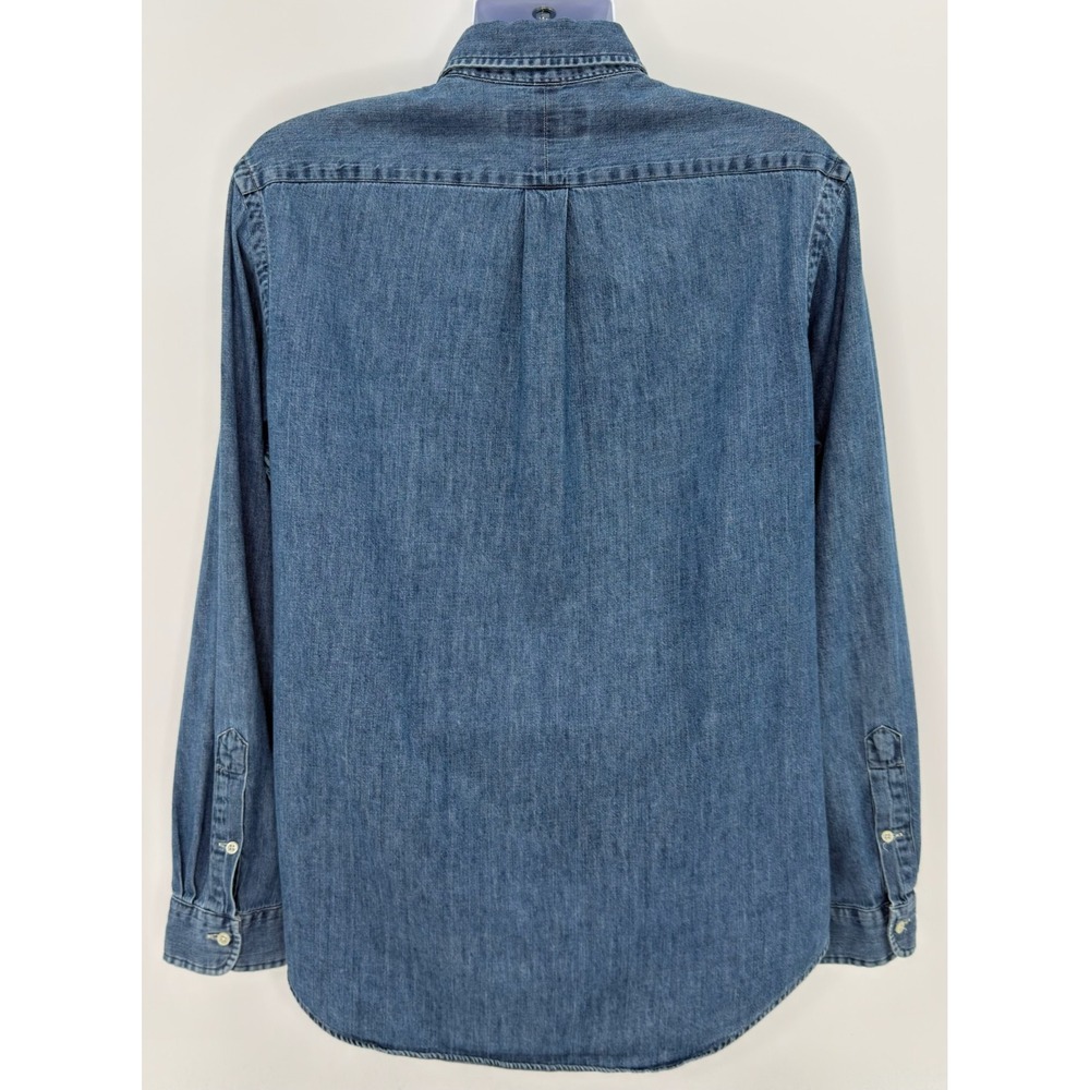 Polo Ralph Lauren Shirt Mens L Chambray Flesh Pony Button Down Blue - Picture 3 of 13